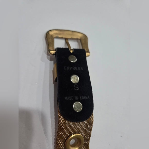 Vintage Express Gold Eyelet Metal Mesh Belt Sz.S